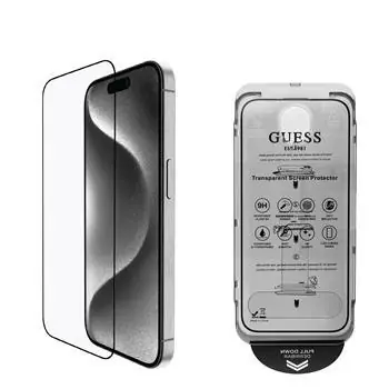 Szkło hartowane Guess 2.5D do iPhone'a 16 Pro Max, czarne