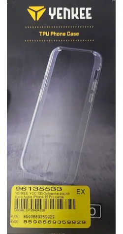 Etui ochronne YENKEE YCC 130 do Apple iPhone 15 Pro, przezroczyste