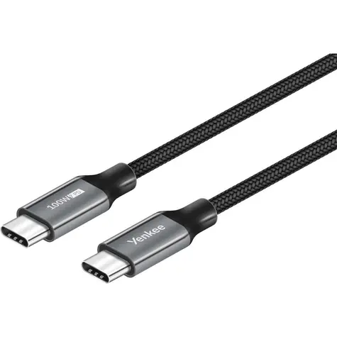 YENKEE YCU 323 BK Cable USB-C 3.1 Gen 2 (M) - USB-C 3.1 Gen.2 (M) 1,5 m czarny / do 100 W