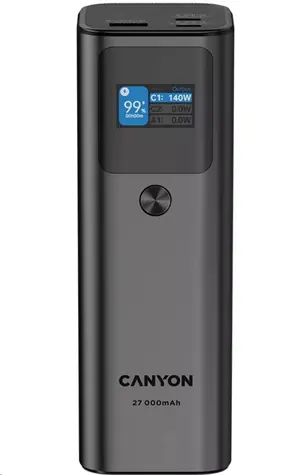 Canyon CNE-CPB2010DG szary / Powerbank / 27000mAh / PD 140W / 2x USB-C / 1x USB-A