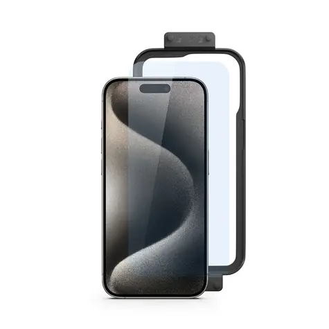 Szkło ochronne Spello Clear Glass do Apple iPhone 15 Pro / z ramką montażową / 2 szt.