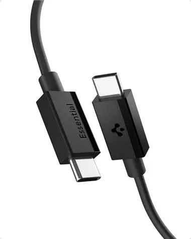Kabel Spigen ACA08718 Essential USB-C do USB-C 60 W 1 m czarny / USB 2.0