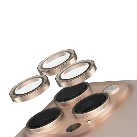 PanzerGlass SAFE Camera Apple iPhone 16 Pro/15 Pro/16 Pro Max/15 Pro Max Brokatowe złote kółka