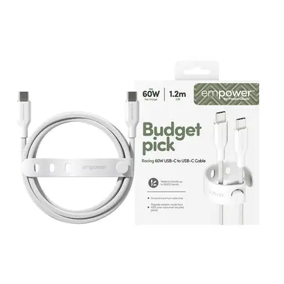 Cable USB-C do USB-C PanzerGlass 60 W USB 2.0 1,2 m biały