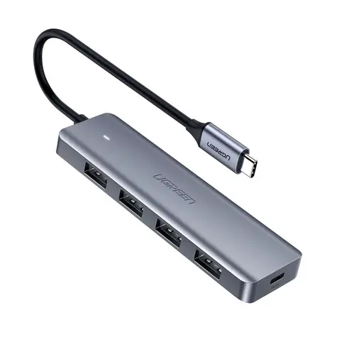 Adapter Ugreen Hub 4 w 1 USB-C szary / 4× USB 3.0 / USB-C 