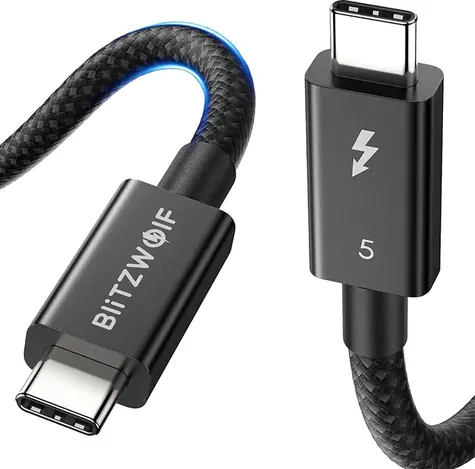 Kabel BlitzWolf BW-HDC8 240W 0,5 m czarny / USB-C (M) - USB-C (M)
