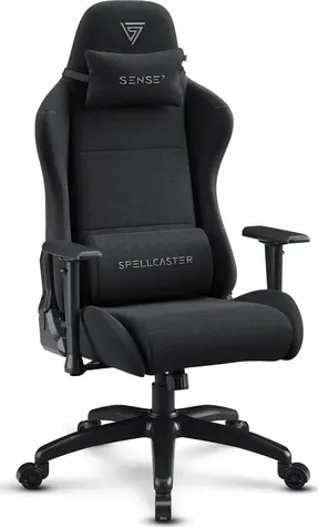 SENSE7 Spellcaster FUKU XL czarny / Fotel gamingowy / Materiał / Regulowany / Kółka / Nośność 160 kg 