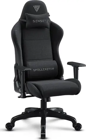 SENSE7 Spellcaster FUKU czarny / Fotel gamingowy / Materiał / Regulowany / Kółka / Nośność 150 kg 