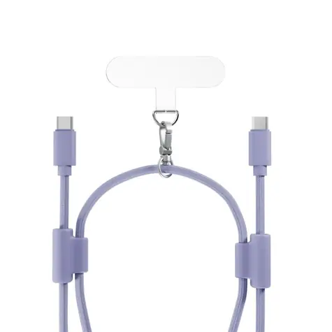 Smycz do telefonu Epico z kablem USB-C do USB-C 80-145 cm fioletowa 