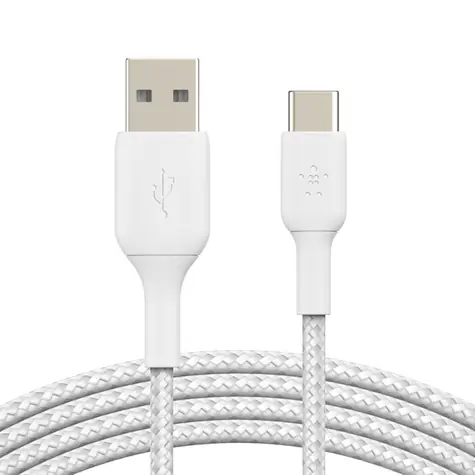 Belkin BOOST CHARGE pleciony kabel USB-A do USB-C biały / 3M