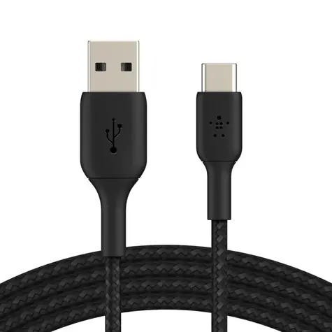 Belkin BOOST CHARGE pleciony kabel USB-A do USB-C czarny / 15 cm