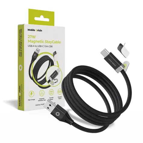 Kabel magnetyczny Mobile Origin StayCable USB-A do USB-C / 1,5 m / 27 W / CB6