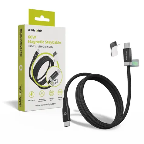 Kabel magnetyczny Mobile Origin StayCable USB-C do USB-C / 1,5 m / 60 W / CB6