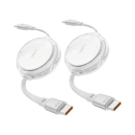 Cable USB-C iOttie zwijany, samozwijający, biały / 100 W / 2 szt. 
