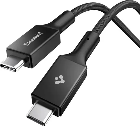Kabel Spigen EB10015CC Essential USB C do USB C 100W 1,5 m czarny / USB 3.2 Gen1