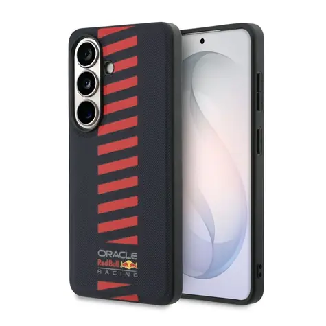 Tylna magnetyczna osłona Powerbar Red Bull PU Leather Meshed do Samsung Galaxy S26 w kolorze granatowym