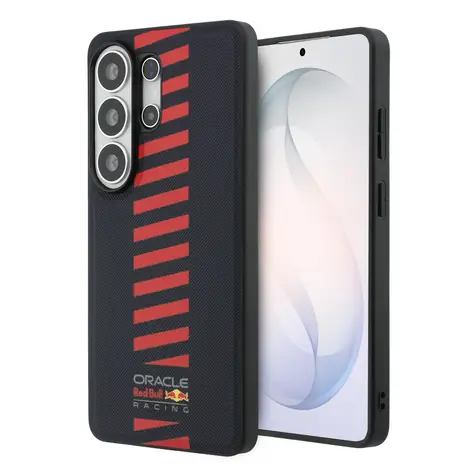 Tylna magnetyczna osłona Powerbar Red Bull PU Leather Meshed do Samsung Galaxy S26 Ultra w kolorze granatowym