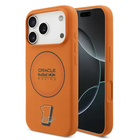 Silikonowa osłona tylna MagSafe Red Bull Blue Ring do iPhone'a 17 Pro w kolorze pomarańczowym