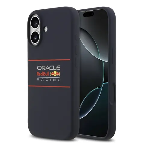 Silikonowa tylna osłona MagSafe z poziomym Logo Red Bull do iPhone'a 17 w kolorze granatowym