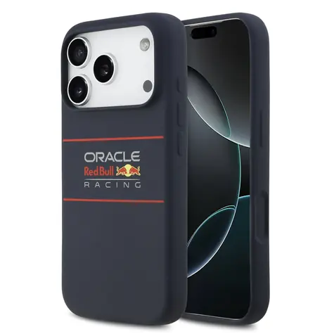 Silikonowa tylna osłona MagSafe z poziomym Logo Red Bull do iPhone'a 17 Pro w kolorze granatowym