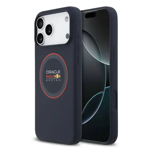 Silikonowa tylna osłona MagSafe Red Bull Red Ring do iPhone'a 17 Pro Max w kolorze granatowym