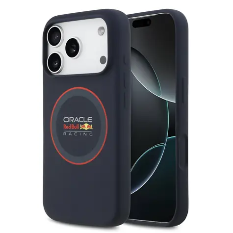 Silikonowa tylna osłona MagSafe Red Bull Red Ring do iPhone'a 17 Pro w kolorze granatowym