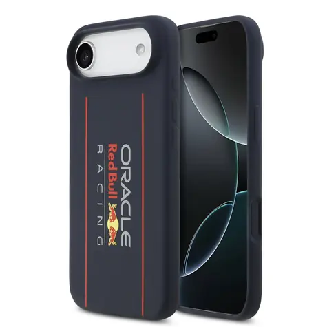 Silikonowa tylna osłona MagSafe z pionowym Logo Red Bull do iPhone'a Air Navy