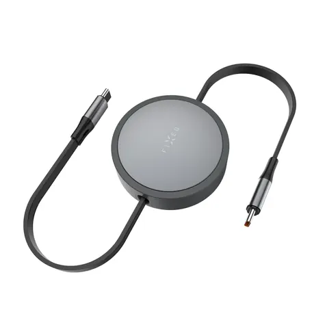 Kabel ładujący FIXED Rozwijany Cable ze złączami USB-C/USB-C 1m PD 100W 480Mbps szary
