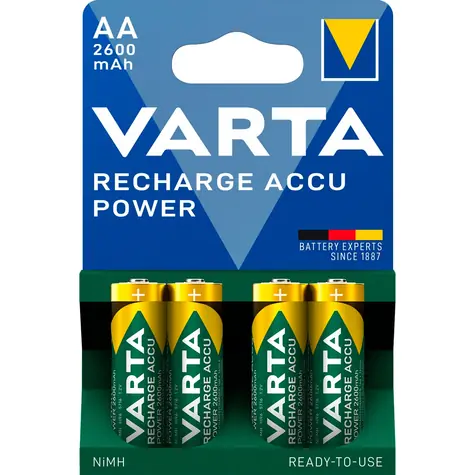 Akumulator Varta RECHARGE AA / 1,2 V / 2600 mAh / NiMH / 4 szt. / w blistrze