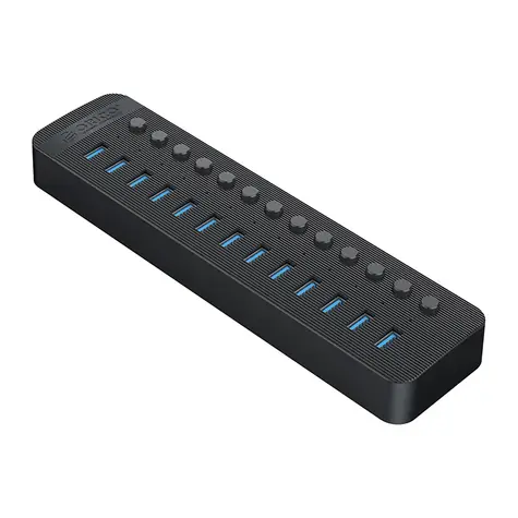 Orico CT2U3-13AB USB HUB z przełącznikami czarny / 13x USB-A 3.0 / kabel USB-A - USB-B 1m