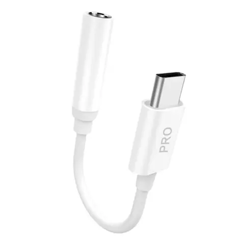 Adapter audio Dudao L16C Pro / USB-C / mini jack 3,5 / biały