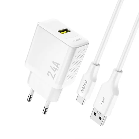 Ładowarka sieciowa Dudao A23TEU biała / USB-A / USB-C / 2,4 A