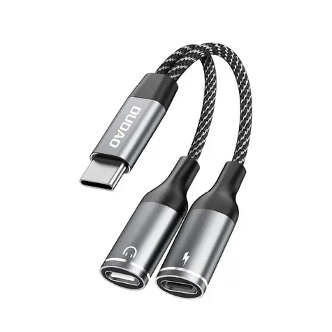 Adapter Dudao L13C 2w1 / USB-C / szary