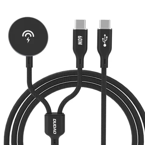 Ładowarka Dudao A12MaxC 2w1 do Apple Watch / USB-C / 1,2 m / 60 W / czarna
