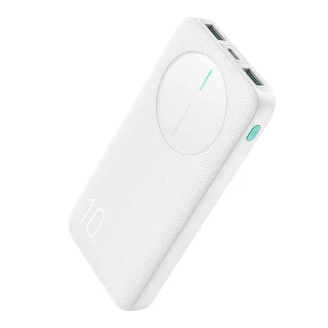 Joyroom JR-PBF12 biały / Powerbank / 10000mAh / 2,4A / 2x USB-A + 1x USB-C  