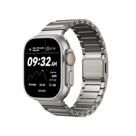 Pasek Aulumu C01 Hi-Per Titanium do zegarka Apple Watch 49 mm/46 mm/45 mm/44 mm/42 mm, tytanowy
