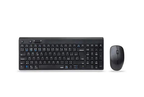 Rozpakowany - Rapoo 8050T Multi-mode czarny / zestaw klawiatury i myszy bezprzewodowej / 2,4 GHz / BT 3.0 i 4.0 / wersja CZ / rozpakowany