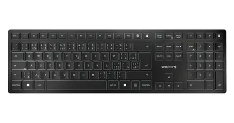 Rozpakowano - Cherry KW 9100 SLIM czarny / Klawiatura / Układ CZ+ SK / 108 klawiszy / USB-C / rozpakowano