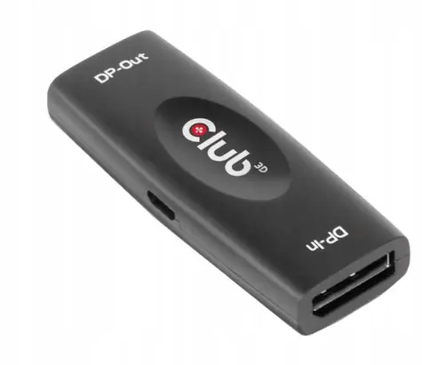Rozpakowany - aktywny adapter Club3D CAC-1007 DisplayPort 1.4 F/F czarny / 4K 120Hz / rozpakowany