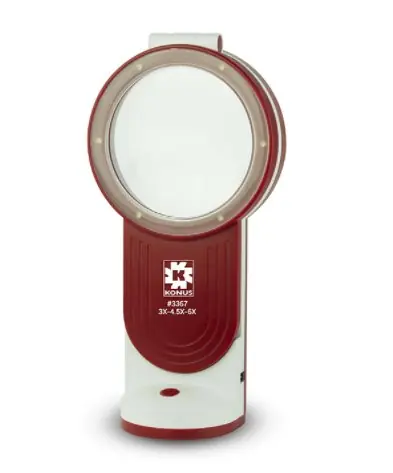 Konus Flexo-75 / Lupa ręczna / 3x/4,5x/6x / LED