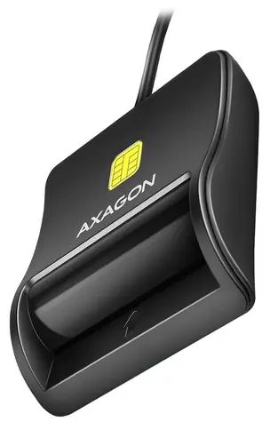 Axagon CRE-SM3N, USB-A FlatReader contact card reader SMART card (eObčanka), cable 1.3m
