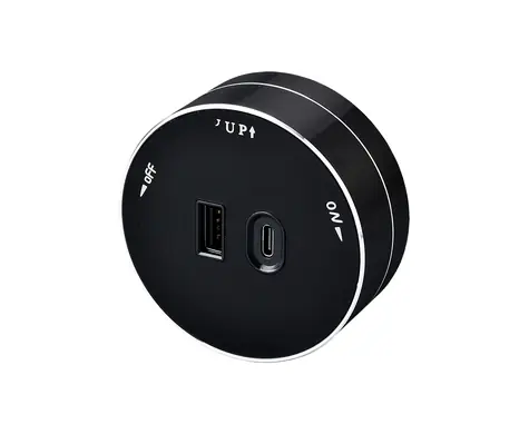 Moduł gniazda Viking A60 czarny / 1x USB-A i 1x USB-C PD