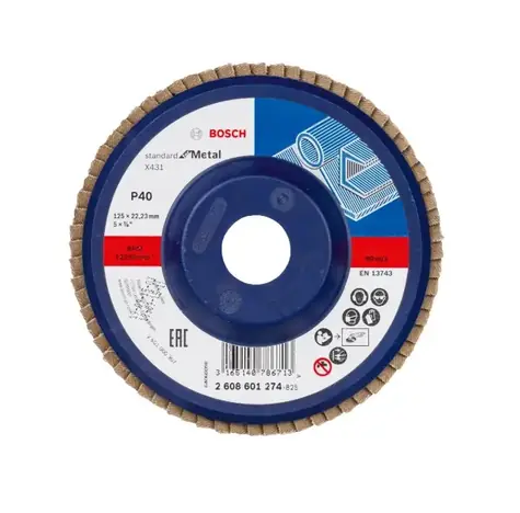 BOSCH 2608601274 / Ściernica listkowa P40 / 125x22,23 mm