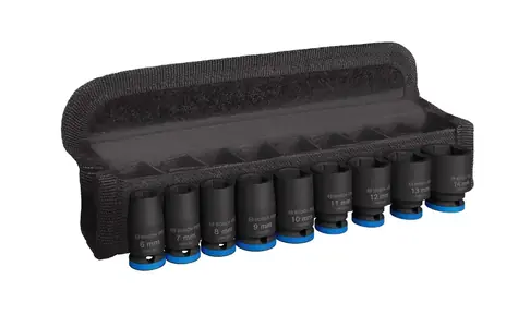 BOSCH 2608003034 / Zestaw kluczy nasadowych 9-częściowy / 6, 7, 8, 9, 10, 11, 12, 13 i 14 mm / Długość: 25 mm