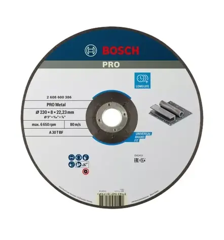 BOSCH 2608603184 / Tarcza szlifierska do metalu / 230x22,23 mm