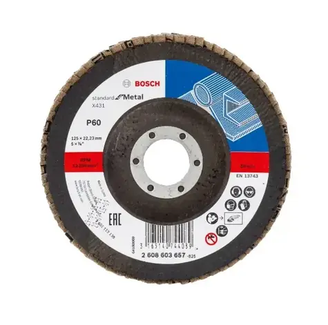 BOSCH 2608603657 X431 / Ściernica listkowa P60 / 125x22,23 mm