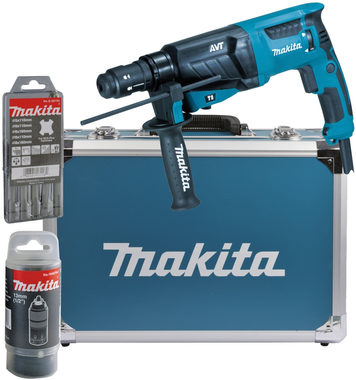 Makita HR2631FT13 / Młotek kombi z akcesoriami / 800W / 1200 obr./min / 4600 uderzeń-min / 2,4J / SDS- PLUS