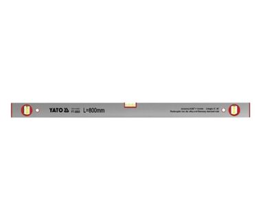 YATO YT-3003 / Poziomnica / Długość 80 cm / Ilość poziomów 3 / Odporna na uderzenia