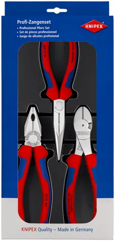Zestaw szczypiec Knipex 002011V01 / szczypce uniwersalne i rozcinające boczne oraz szczypce półokrągłe z ostrzem
