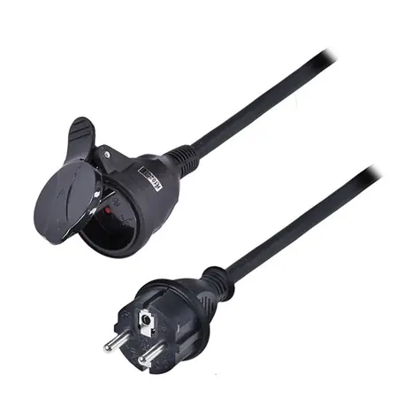 Przedłużacz Solight - złącze 1 gniazdo 5m czarny / guma / 3 x 1,5mm2
